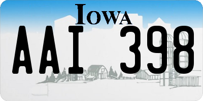 IA license plate AAI398