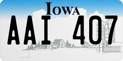 IA license plate AAI407