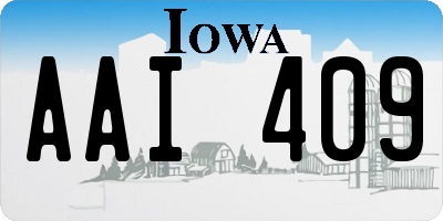 IA license plate AAI409