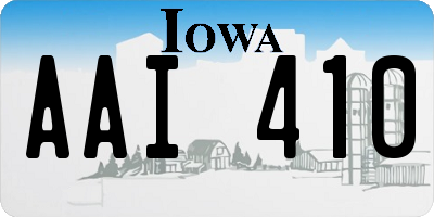 IA license plate AAI410