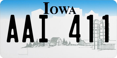IA license plate AAI411