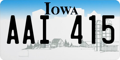 IA license plate AAI415