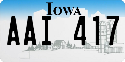 IA license plate AAI417