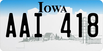 IA license plate AAI418