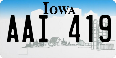 IA license plate AAI419