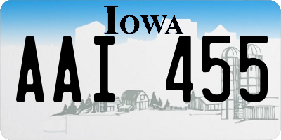 IA license plate AAI455