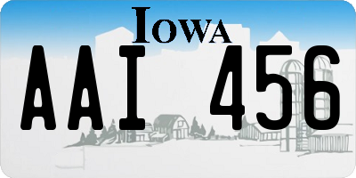 IA license plate AAI456