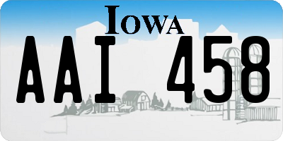 IA license plate AAI458