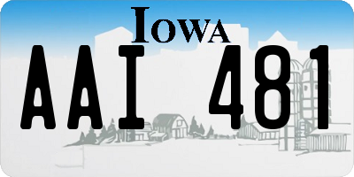 IA license plate AAI481