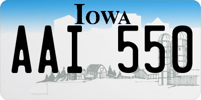 IA license plate AAI550