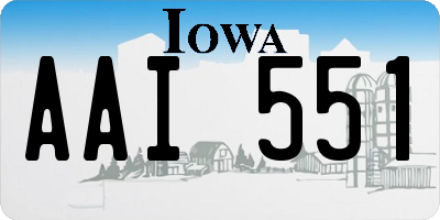 IA license plate AAI551