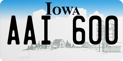 IA license plate AAI600