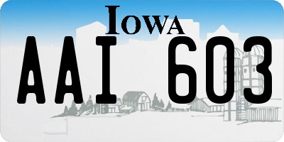 IA license plate AAI603