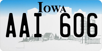 IA license plate AAI606