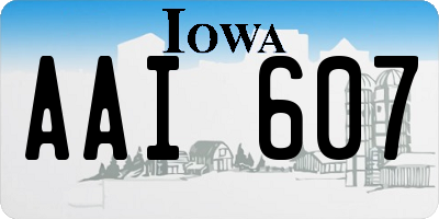 IA license plate AAI607