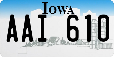 IA license plate AAI610