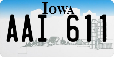 IA license plate AAI611