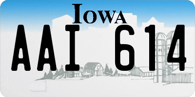 IA license plate AAI614