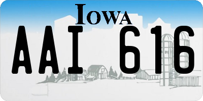 IA license plate AAI616