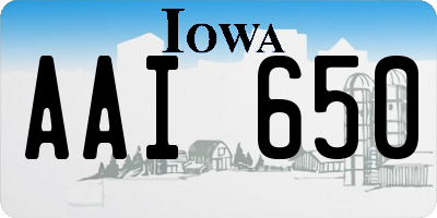 IA license plate AAI650