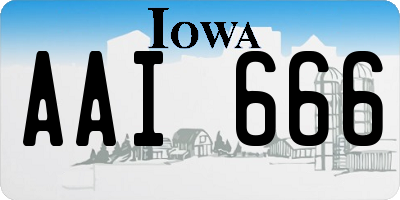 IA license plate AAI666