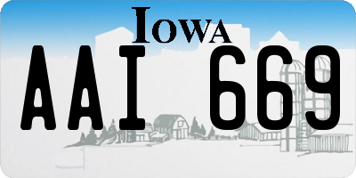 IA license plate AAI669