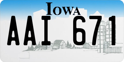 IA license plate AAI671