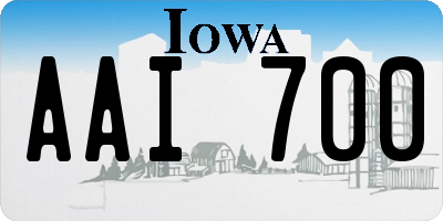 IA license plate AAI700