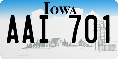 IA license plate AAI701