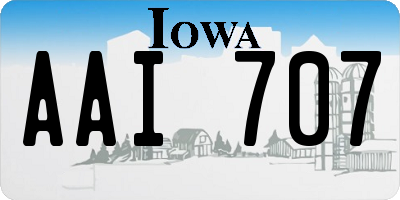 IA license plate AAI707