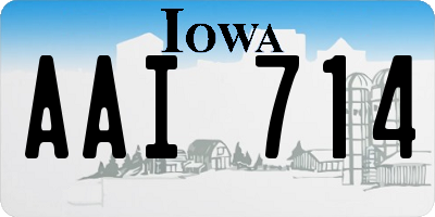 IA license plate AAI714