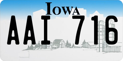 IA license plate AAI716