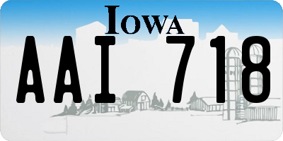 IA license plate AAI718