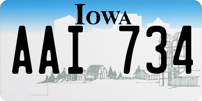 IA license plate AAI734