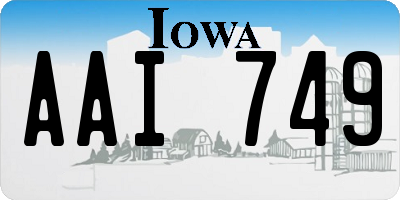 IA license plate AAI749