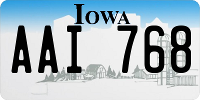 IA license plate AAI768