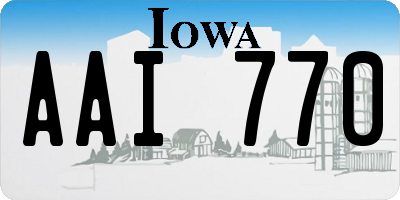 IA license plate AAI770