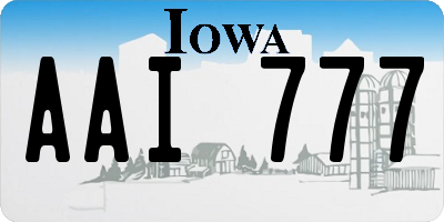 IA license plate AAI777