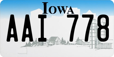 IA license plate AAI778