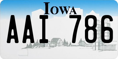 IA license plate AAI786