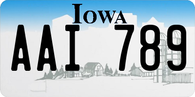 IA license plate AAI789