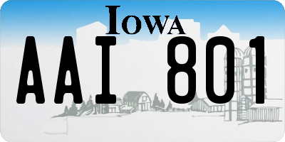 IA license plate AAI801