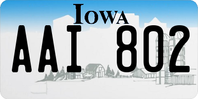 IA license plate AAI802