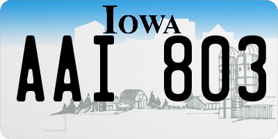 IA license plate AAI803