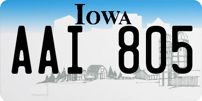 IA license plate AAI805