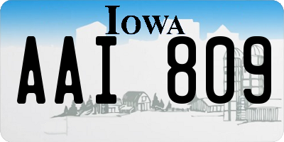 IA license plate AAI809