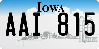 IA license plate AAI815