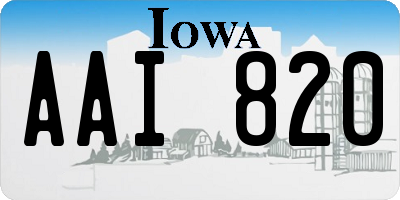 IA license plate AAI820