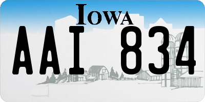 IA license plate AAI834