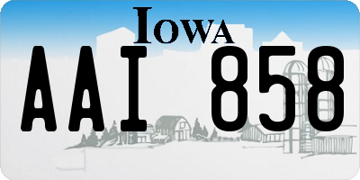 IA license plate AAI858